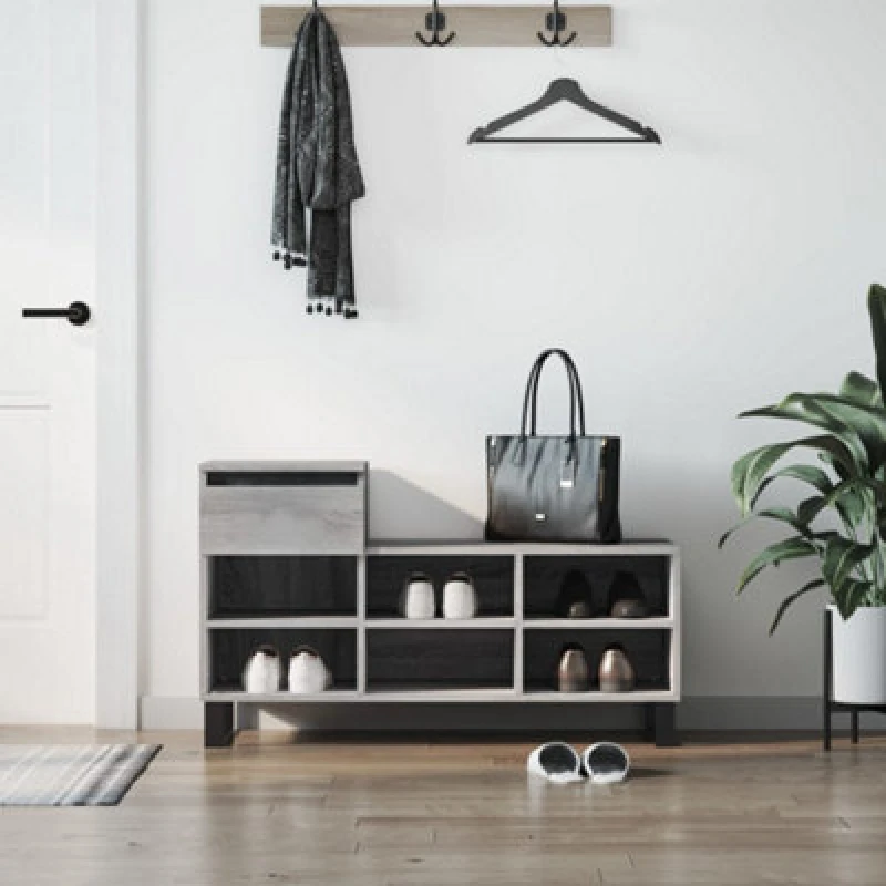 Image of Vidaxl Shoe Cabinet Grey Sonoma 102X36X60 Cm Engineered Wood