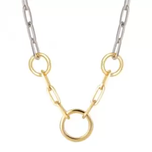 Image of Open Circle Chain Link Necklace Yellow Gold Necklace N4505
