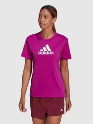 Image of adidas Big Logo Tee, Fuchsia, Size S, Women