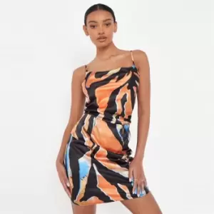 Image of Missguided Tall Satin Cowl Cami Dress - Black