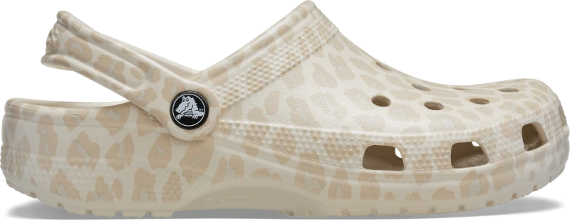 Image of Crocs Unisex Classic Animal Clogs Almond Tint/Leopard W7/M6