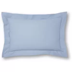 Image of Charlotte Thomas - Poetry Plain Dye 144 Thread Count Combed Yarns Blue Oxford Pillowcase - Blue
