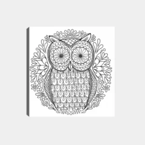 Image of MANDALA55 White Black Decorative Canvas Painting