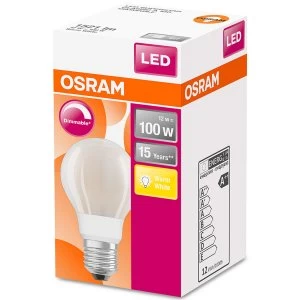 Image of Osram Classic A 100W Frosted Filament Dimmable ES Bulb - Warm White