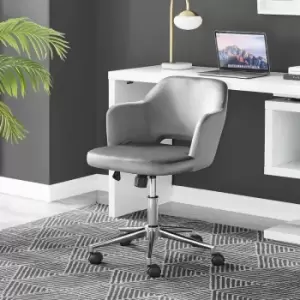 Image of Furniturebox UK - Cici Dark Grey Velvet Tub Vanity Office Chair