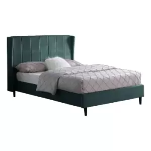 Image of Seconique Amelia 4'6" Bed - Green Velvet Fabric