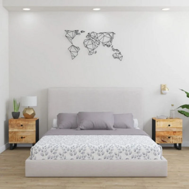 Image of Vidaxl Bedside Cabinets 2 Pcs 40X33X46cm Solid Wood Mango, Black 345215