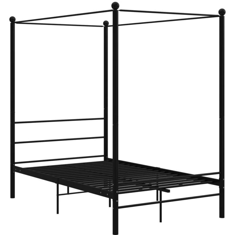Image of VIDAXL Canopy Bed Frame without Mattress Black Metal 120x200cm Vidaxl 8720286163726