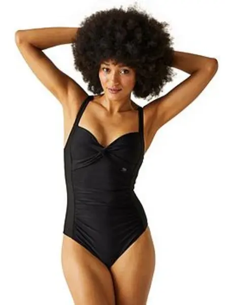 Image of Regatta SAKARI Swim Costume womens in Black. Sizes available:UK 10,UK 12,UK 18,UK 20