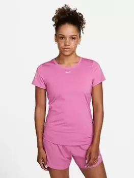 Image of Nike The One Dri-FIT Slim Fit Tee - Pink, Size S, Women