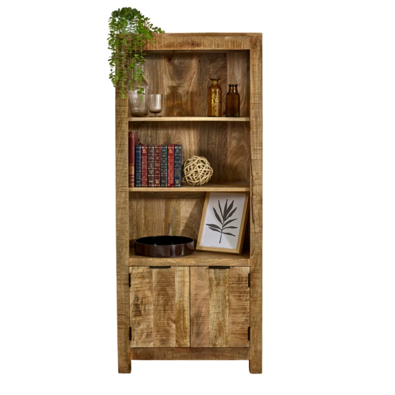 Image of Indian Hub Surrey Solid Wood Bookcase With Doors