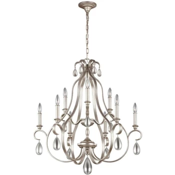 Image of Dewitt - 9 Light Chandelier Silver Finish, E14 - Elstead