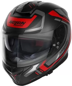 Image of Nolan N80-8 Ally N-Com Helmet, black-red, Size S, black-red, Size S