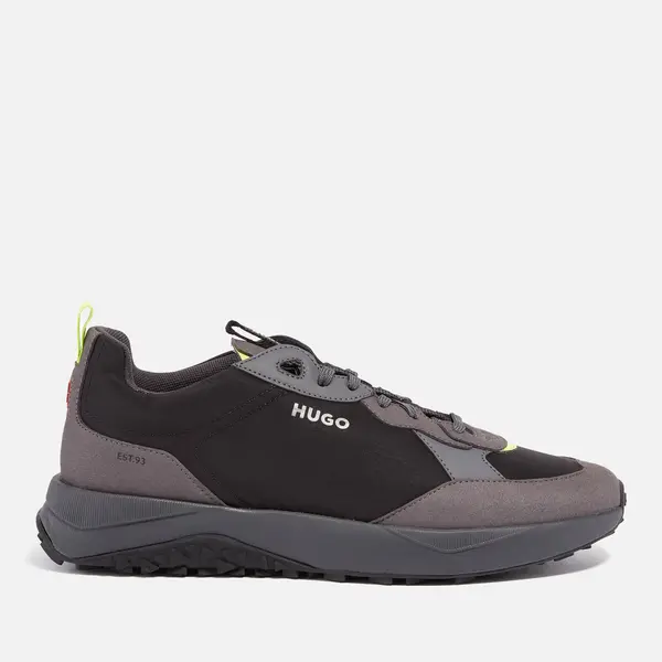 Image of HUGO Mens Kane Runn Mfny N Shell and Faux Suede Trainers - UK 7 Black Trainers male 50504379-001 7