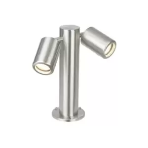 Image of Saxby Atlantis - 2 Light Outdoor Bollard Post Marine Grade Brushed Stainless Steel, Glass IP65, GU10