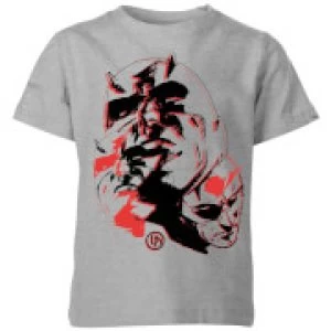 Image of Marvel Knights Daredevil Layered Faces Kids T-Shirt - Grey - 3-4 Years