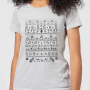 Image of Nintendo Super Mario Retro Knit Womens Christmas T-Shirt - Grey - S