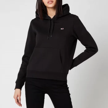 Image of Tommy Jeans Womens Regular Fleece Hoodie - Black - L