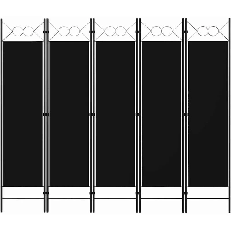 Image of VIDAXL 5-Panel Room Divider Black 200x180cm Vidaxl 8720286022566