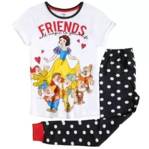 Image of Disney Womens/Ladies Snow White Pyjamas (8-10) (White/Black)