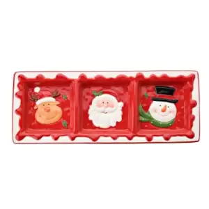 Image of Christmas 3 Section Serving Plate