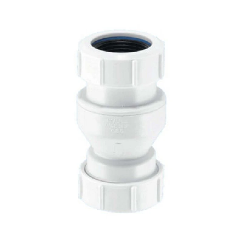 Image of McAlpine In Line Vertical Non Return Valve with Inlet & Outlet Connection for 19/23mm Pipe CONVALVE-125 White