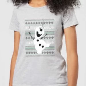 Image of Disney Frozen Olaf Dancing Womens Christmas T-Shirt - Grey - S