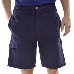 Image of Click Workwear Shorts Cargo Pocket Size 46 Navy Blue Ref CLCPSN46 Up