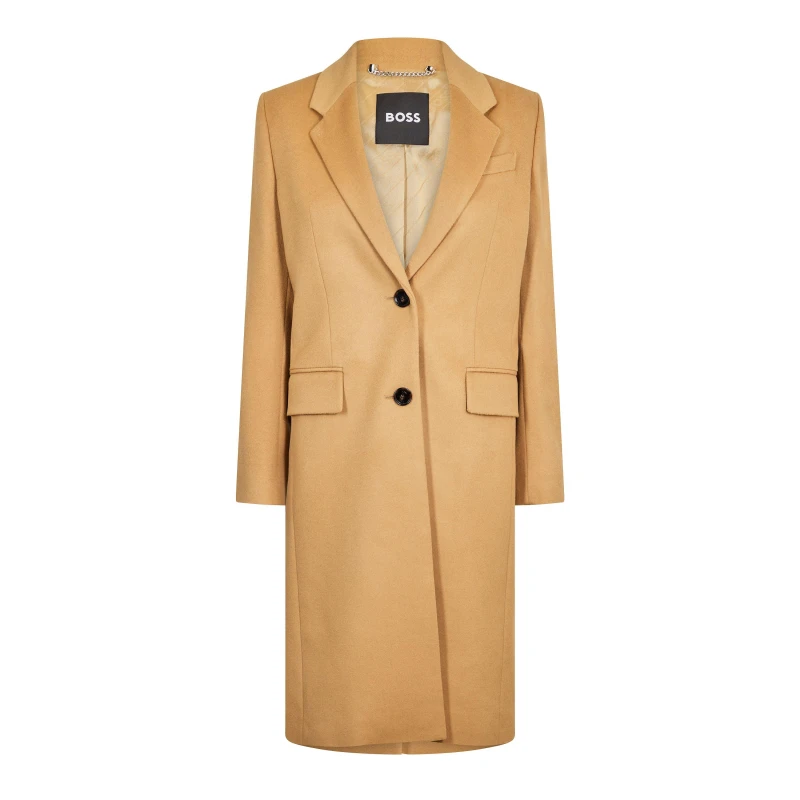 Image of Boss Catara 10244030 01 Overcoat Womens Medium Beige female 6 (XS)