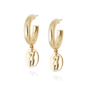Image of Daisy London Jewellery 18ct Gold Plated Sterling Silver Athena Hoop Earrings 18Ct Gold Plate