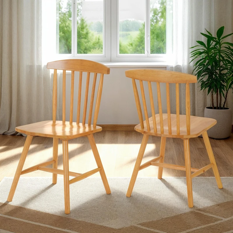Image of Seconique Emery Dining Chair (x2 Per Box) - Natural Oak Effect, Brown 400-402-146
