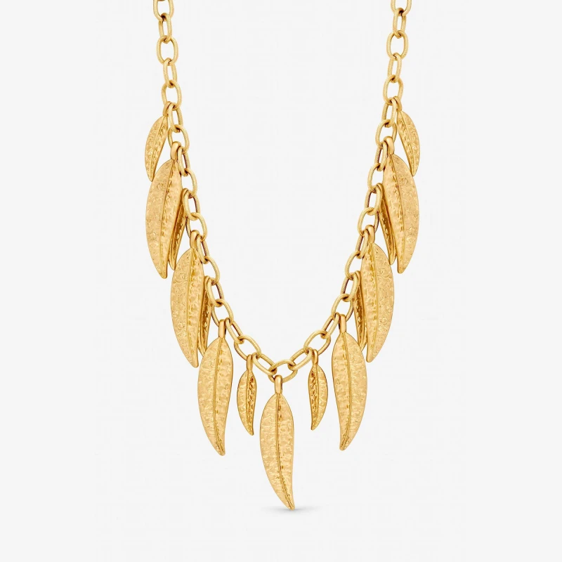 Image of Mood Gold Plated Leaf Necklace Gold female One Size