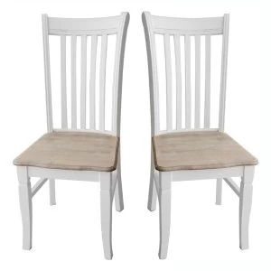 Image of Charles Bentley Shabby Chic Vintage French Style Dining Chairs - Set of 2 White