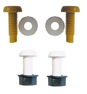 Image of Number Plate Screws & Nuts White & Yellow M6 x 23mm Pack Of 4 PWN547 WOTNOTS