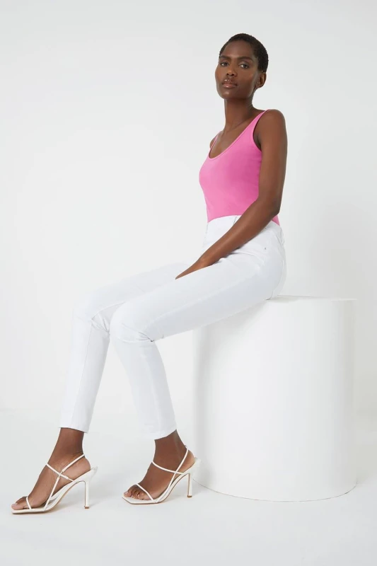 Image of Roman Womens 31" Denim Stretch Jegging in White Size: 20 White Female 20