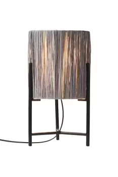 Image of Lighting and Interiors Group The Lighting and Interiors Grey Raffia Woven Table Lamp