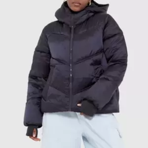 Image of UGG Ronney Cropped Puffer Jacket In Black & Grey