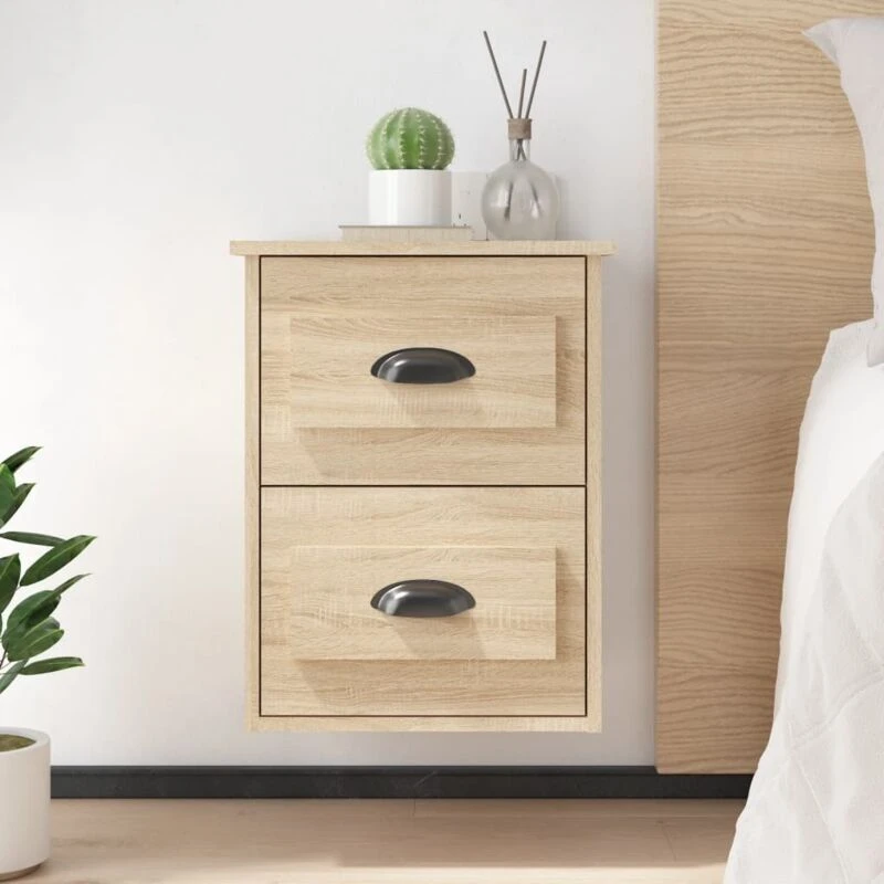 Image of VIDAXL Wall-mounted Bedside Cabinet Sonoma Oak 41.5x36x53cm Vidaxl 8720845792886