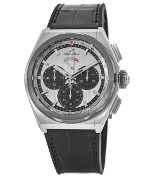 Image of Zenith Defy El Primero 21 Automatic Chronograph Black Leather Strap Mens Watch 95.9005.9004/01.R582 95.9005.9004/01.R582