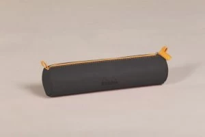 Image of Rhodiarama Round Pencil Case Italian Leatherette Black