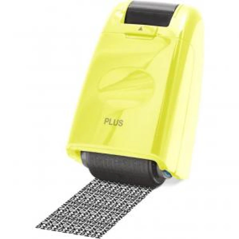 Image of Plus by Pentel Plus By Pentel Guard Your ID Camouflage Roller Stamp Yellow With Black Ink 38095 38095