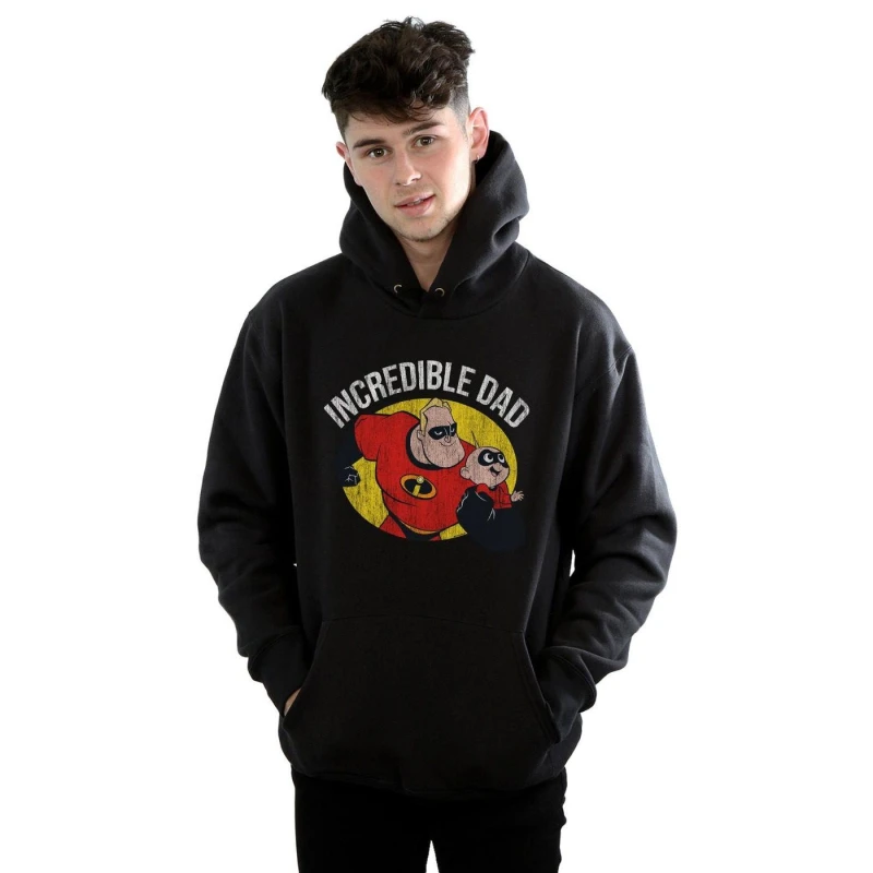 Image of Disney Men The Incredibles Bob Parr Incredible Dad Hoodie in Black Size: Small Black S Male 5059114570744
