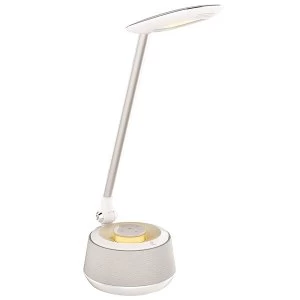 Image of Lexibook BTL030 Decotech LED Desk Lamp with Bluetooth Speaker - White/Yellow UK Plug