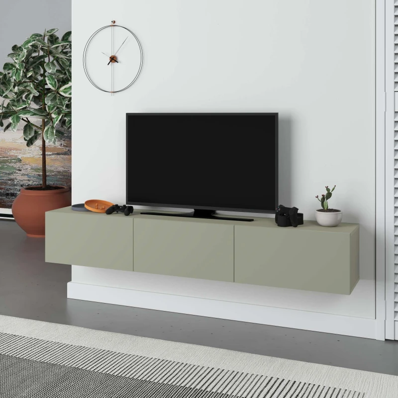 Image of Decortie Francy' Modern TV Unit with Storage TV Cabinet 180cm in Light Green Size: 2 Pack Light Green Unisex 2 Pack