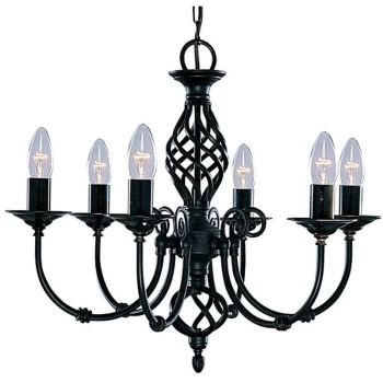 Image of Searchlight Zanzibar - 6 Light Multi Arm Ceiling Pendant Black, E14