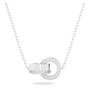 Image of Hollow Pendant Small White Rhodium Plated Necklace 5636497