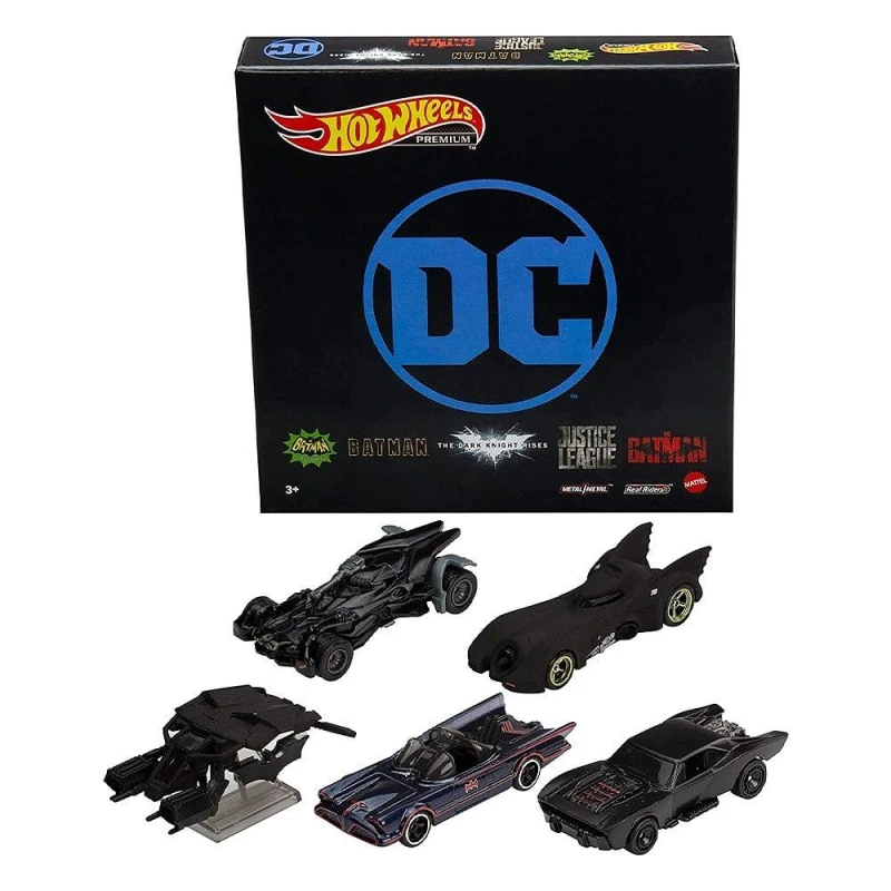 Image of Hot Wheels Hot Wheels Real Riders Batman 5 Model Set Hot Wheels Premium GRM17 Black unisex