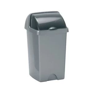 Image of Roll Top Bin 25 Litre Plastic Metallic Silver