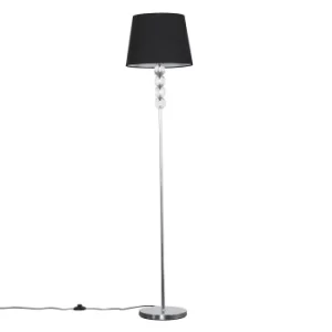 Image of Eleanor Chrome Floor Lamp with Black Aspen Shade