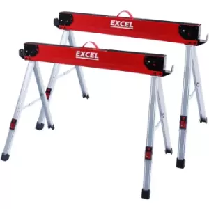 Image of Steel Sawhorse Heavy Duty Twin Pack 1178kg Capacity - Excel